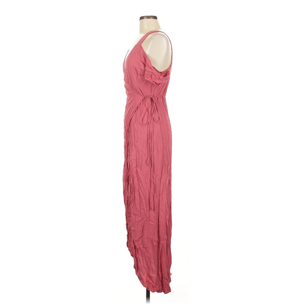Reformation Jules Strawberry, Cold Shoulder Wrap Maxi Dress - Size 6 - Picture 6 of 8
